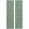 Ekena Millwork Americraft 4-Board Wood 2 Equal Panel Frmd Board-n-Batten Shutters w/Dbl Z-Bar, ARW102BF414X77TGH, PR ARW102BF414X77TGH - alternate 1